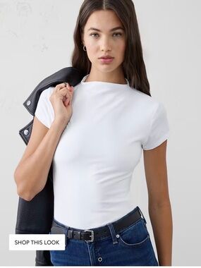 Banana Republic SOFT STRETCH MOCK-NECK TOP